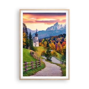 Póster en marco roble claro - Paisaje como una pintura - 70x100 cm