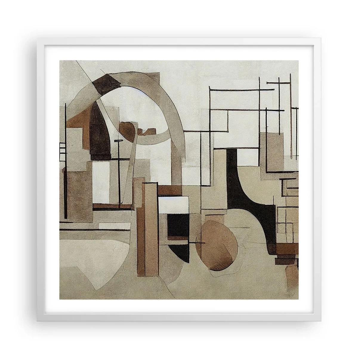 Póster en marco blanco - Paisaje urbano 2.0 - 60x60 cm