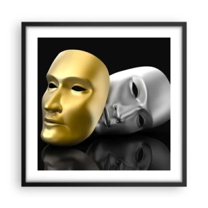 Póster en marco negro - La vida es un teatro - 50x50 cm