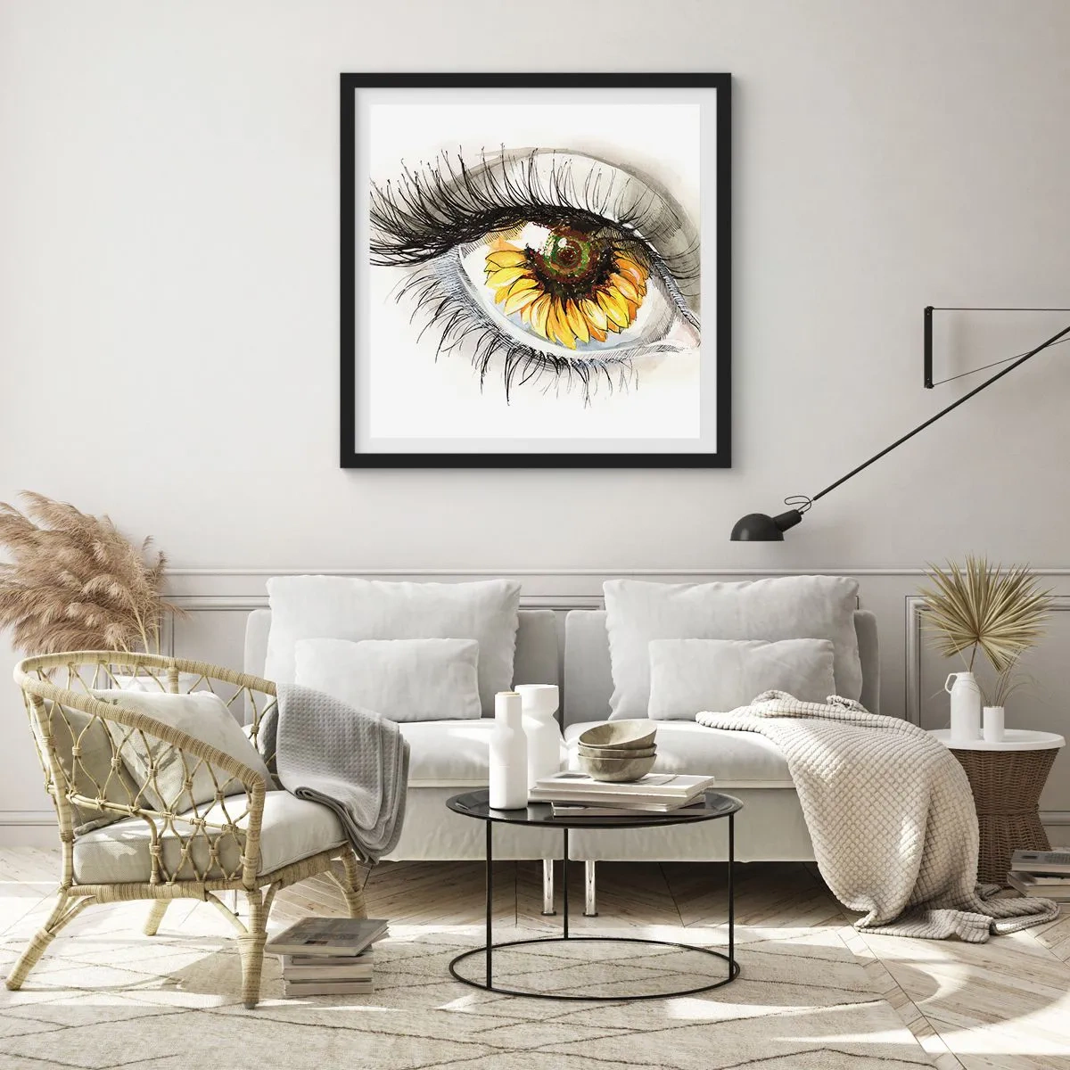 Póster en marco negro - Un aspecto tan caluroso como el verano - 60x60 cm