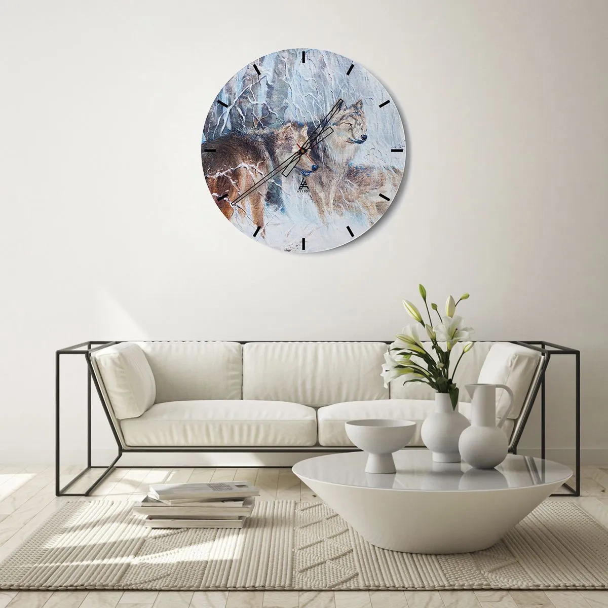 Reloj de pared - Reloj de vidrio - ¡Cuidado! Aquí viene... - 40x40 cm