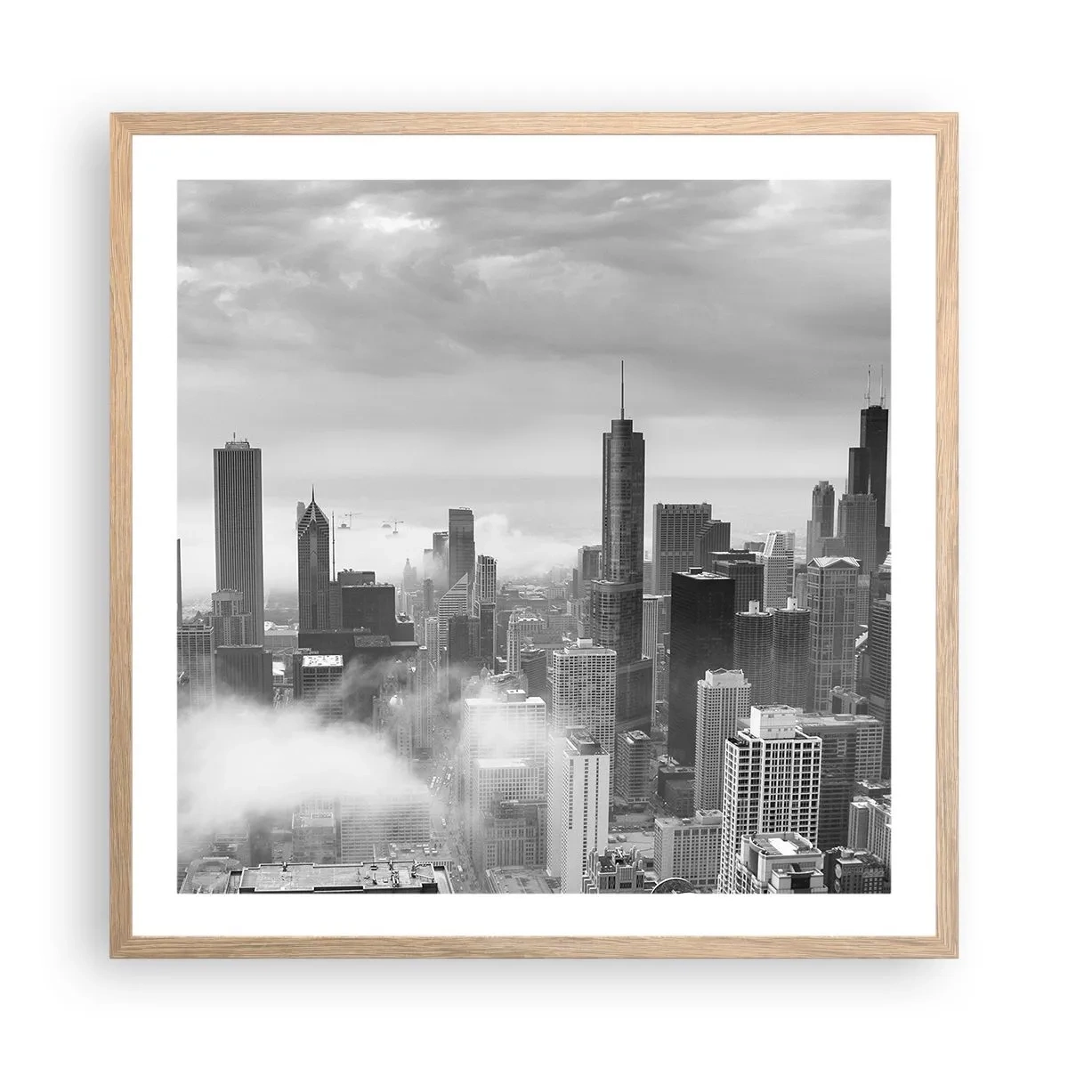 Póster en marco roble claro - Paisaje americano - 60x60 cm