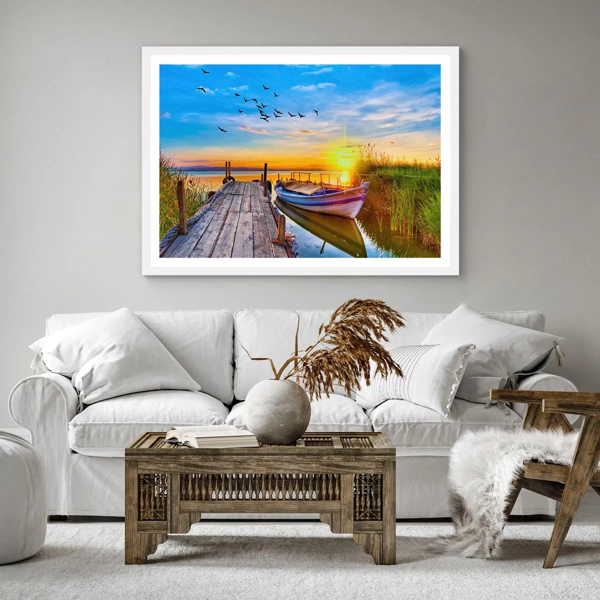 Póster en marco blanco - Adiós, hasta mañana - 50x50 cm