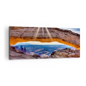 Cuadro sobre lienzo - Impresión de Imagen - A través de la puerta de la roca - 100x40 cm