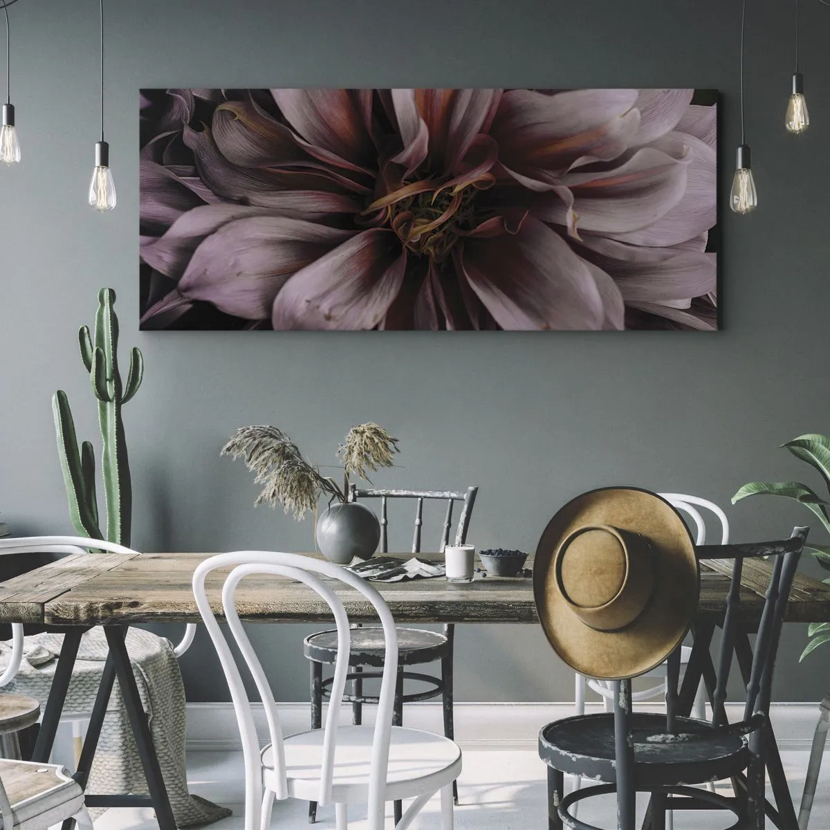 Cuadro sobre lienzo - Impresión de Imagen - Corazón floral - 100x40 cm