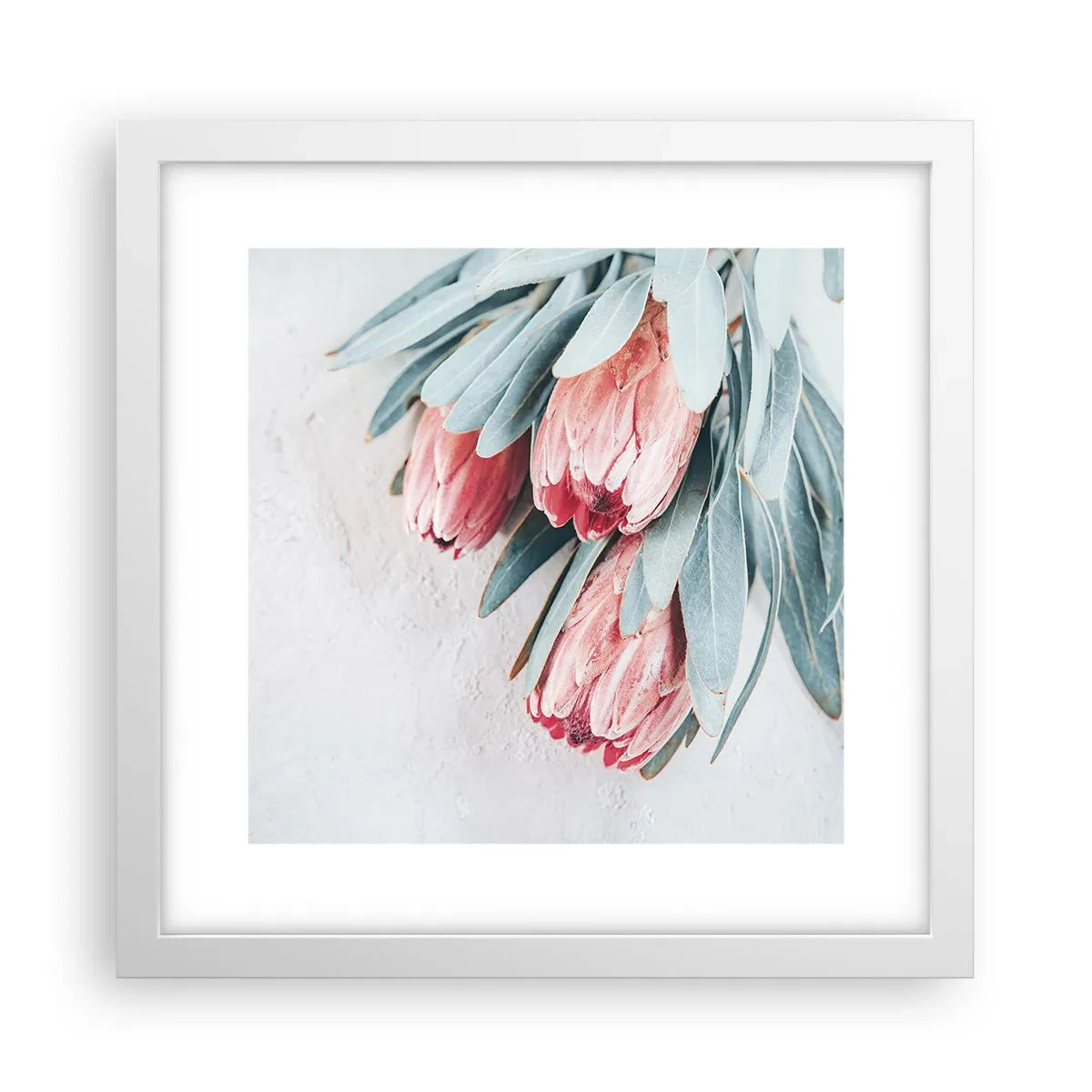 Póster en marco blanco - Avergonzada de su propia belleza - 30x30 cm