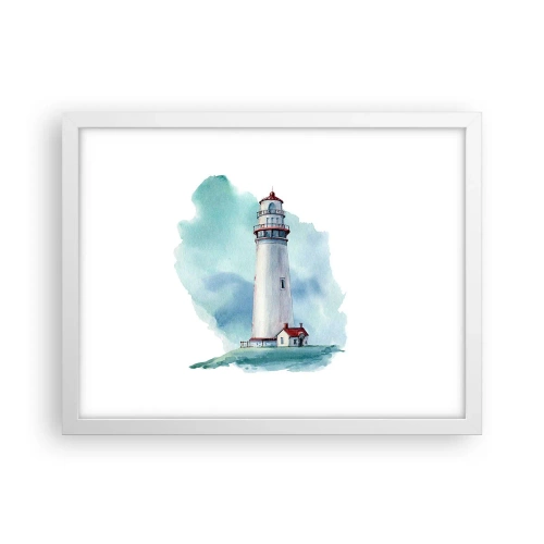 Póster en marco blanco - Gentil hermana del azul - 40x30 cm