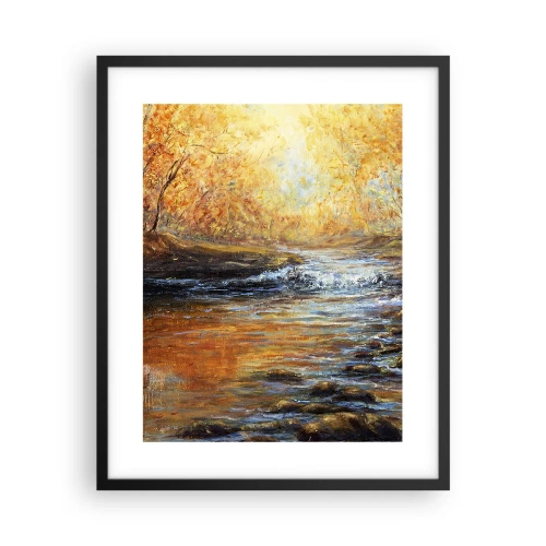 Póster en marco negro - Arroyo de oro - 40x50 cm
