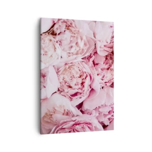 Cuadro sobre lienzo - Impresión de Imagen - Un primer plano de un ramo de peonías rosas. - 50x70cm - Cálido y fragante - Decoración de pared moderna para salón y dormitorio ARTTOR
