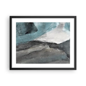 Póster en marco negro - Abstracción: rocas y hielo - 50x40 cm