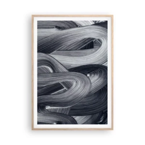 Póster en marco roble claro - La fluidez de la realidad - 70x100 cm