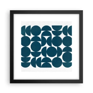 Póster en marco negro - Círculos y semicírculos - 30x30 cm