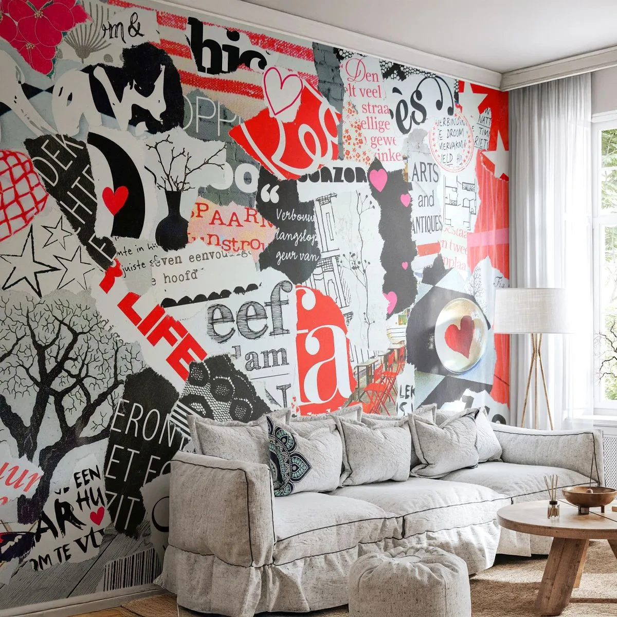 Fotomural Standard Eco - Collage hipster - Pintada, Mural, Vintage - 200x140 cm