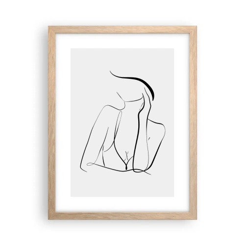 Póster en marco roble claro - En la ola de sueños - 30x40 cm