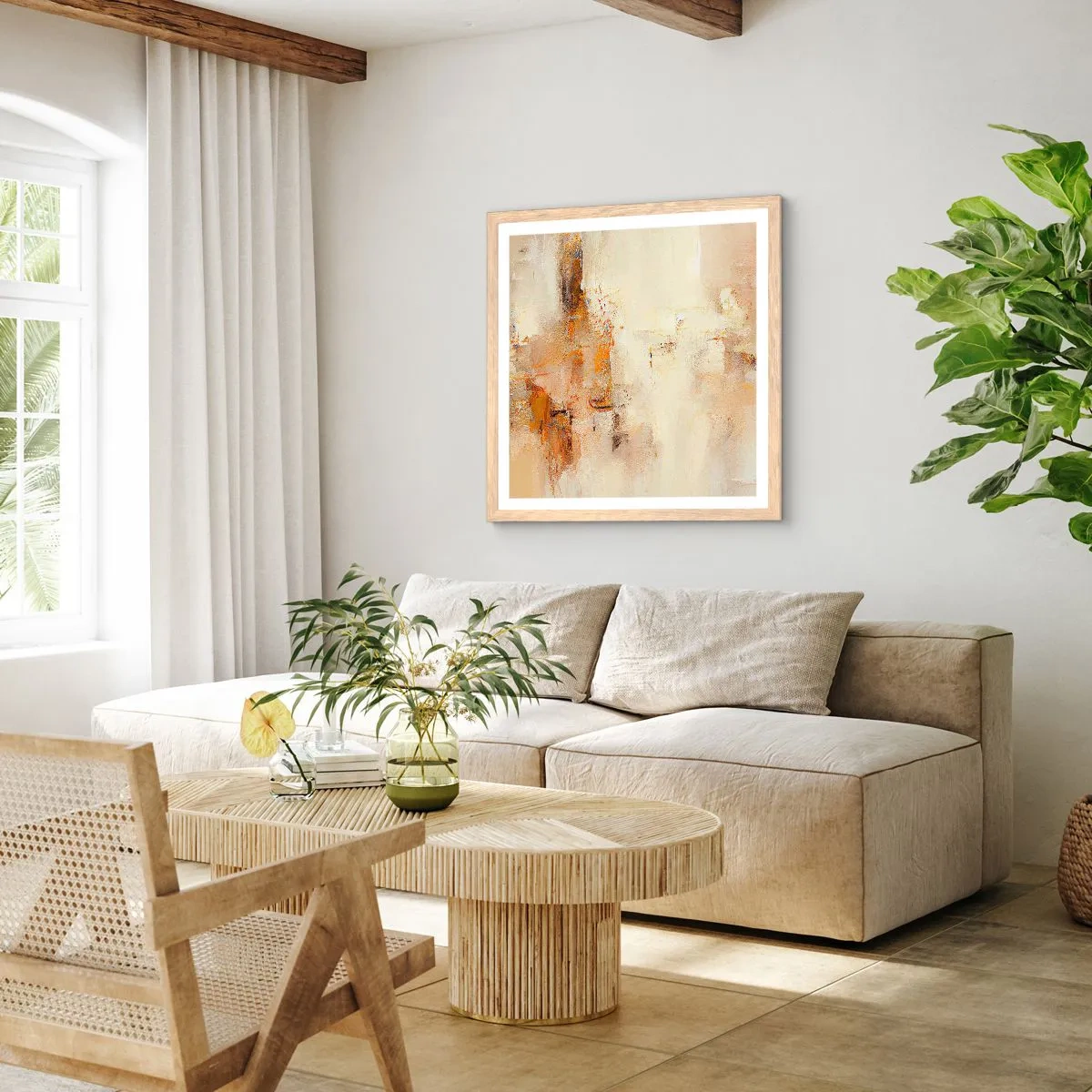 Póster en marco roble claro - El alma del ámbar - 30x30 cm