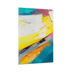 Cuadro sobre vidrio - Impresiones sobre Vidrio - Una composición abstracta en colores intensos. - 80x120cm - Anatomía de la luz - Decoración de pared moderna para salón y dormitorio ARTTOR