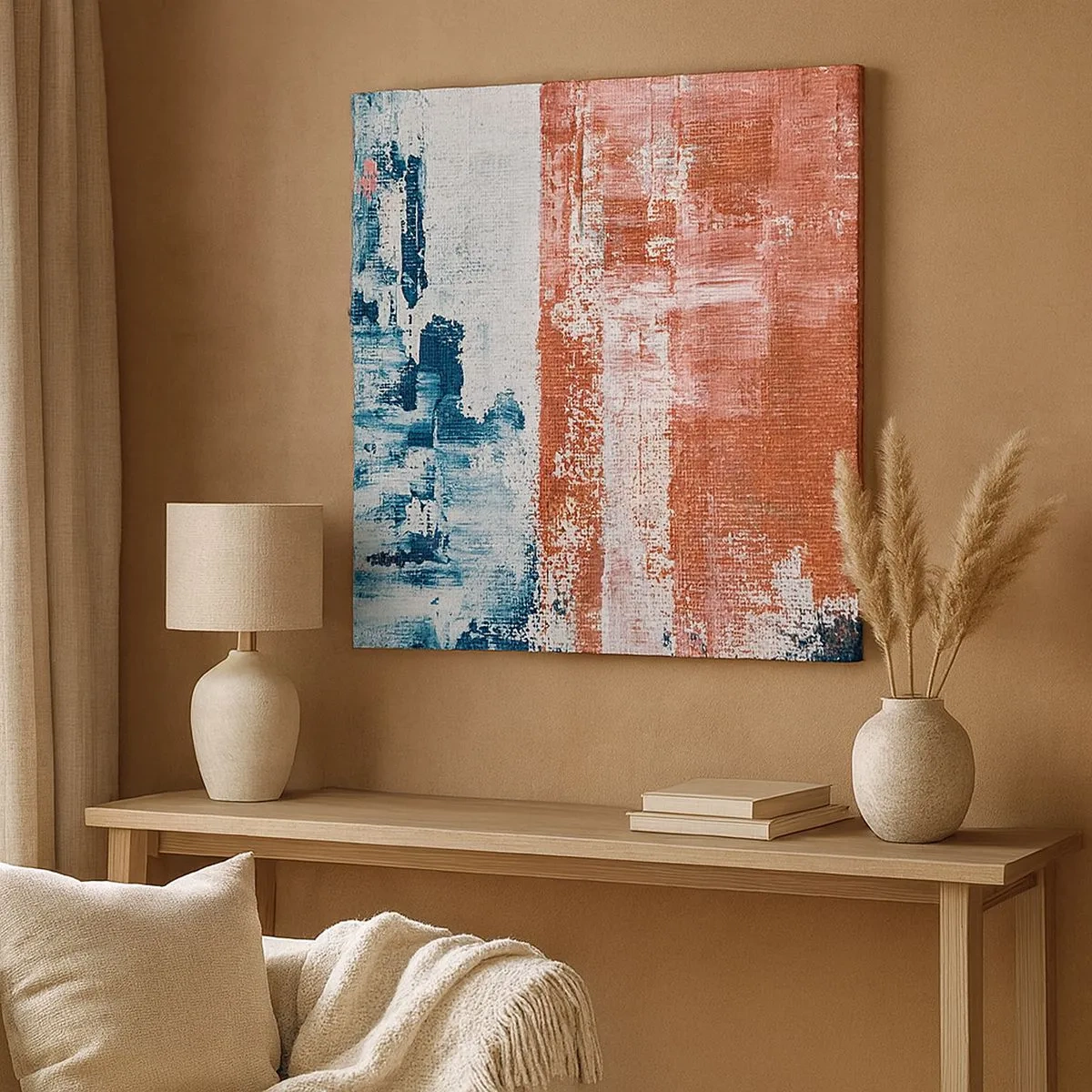 Cuadro sobre lienzo - Impresión de Imagen - Mitad abstracción, mitad abstracción - 30x30 cm