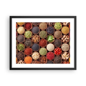 Póster en marco negro - Todos los sabores del mundo - 50x40 cm