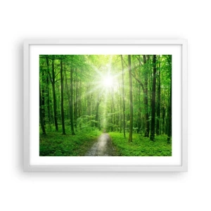 Póster en marco blanco - Catedral verde - 50x40 cm