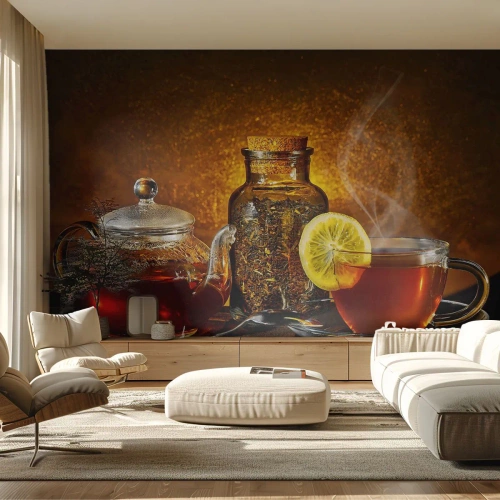 Fotomural Premium Canvas - Al estilo de los maestros holandeses - Gastronomía, Té, Taza para té - 300x210 cm