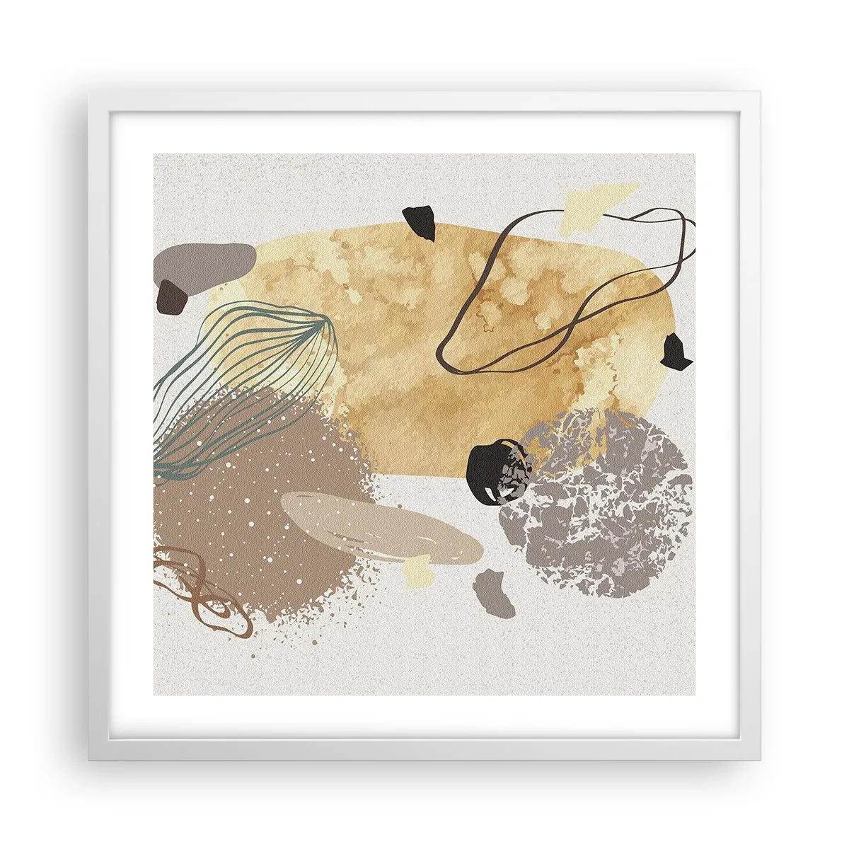 Póster en marco blanco - Plumología aplicada - 50x50 cm