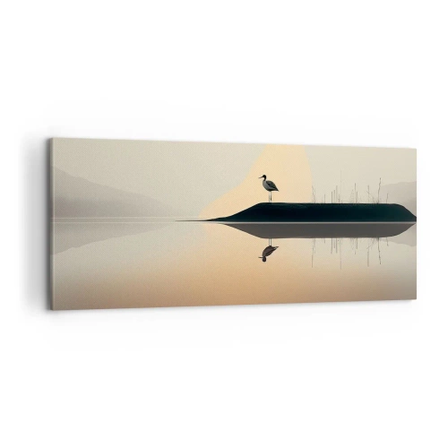 Cuadro sobre lienzo - Impresión de Imagen - Un caballero en el lago - 100x40 cm