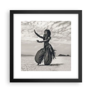 Póster en marco negro - Danza de las Islas del Sur - 30x30 cm