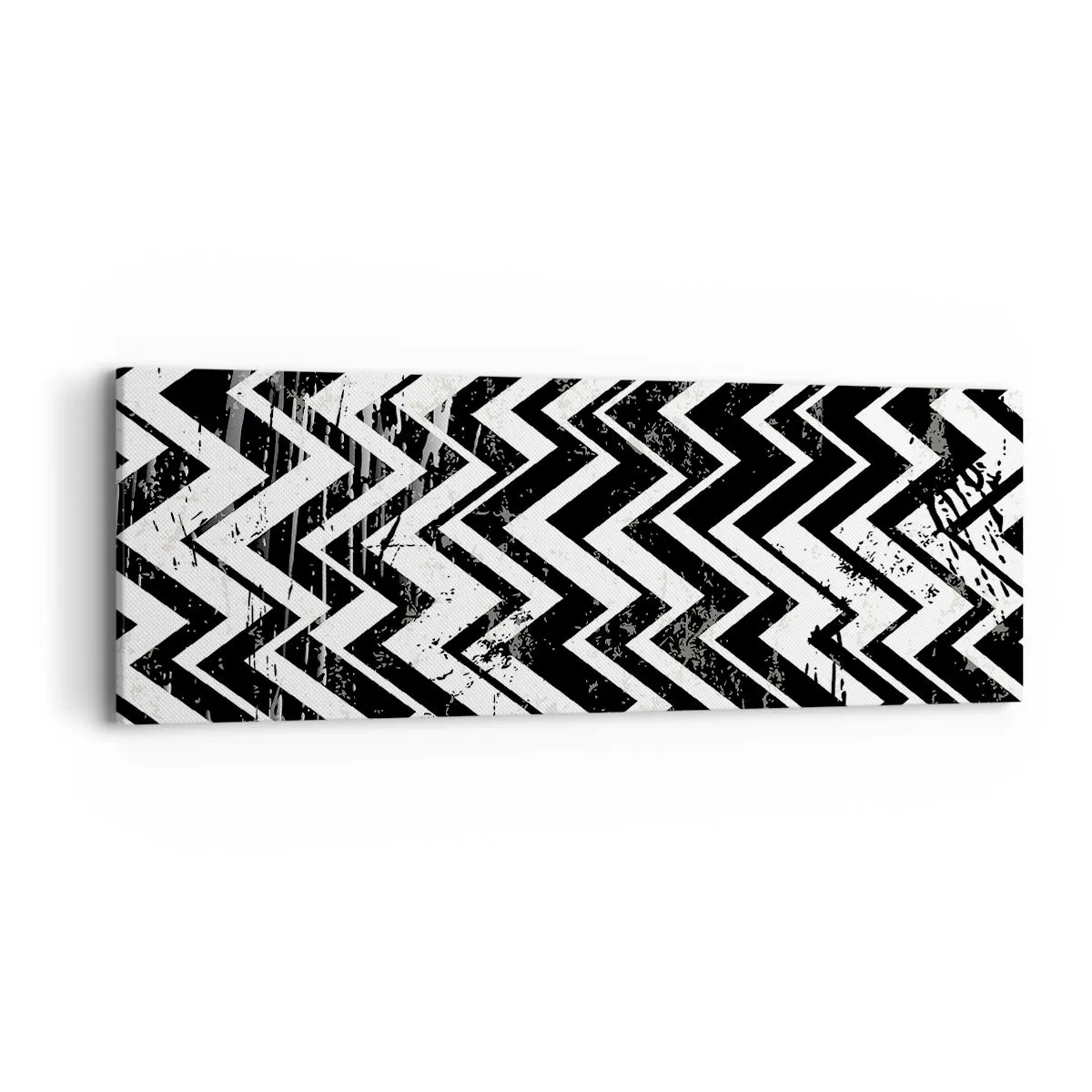 Cuadro sobre lienzo - Impresión de Imagen - Zig-blanco, zag-negro - 90x30 cm