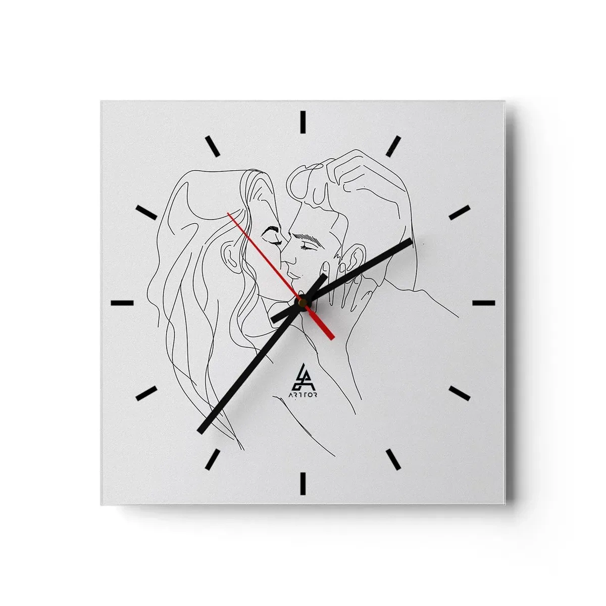 Reloj de pared - Reloj de vidrio - Alineados - 40x40 cm