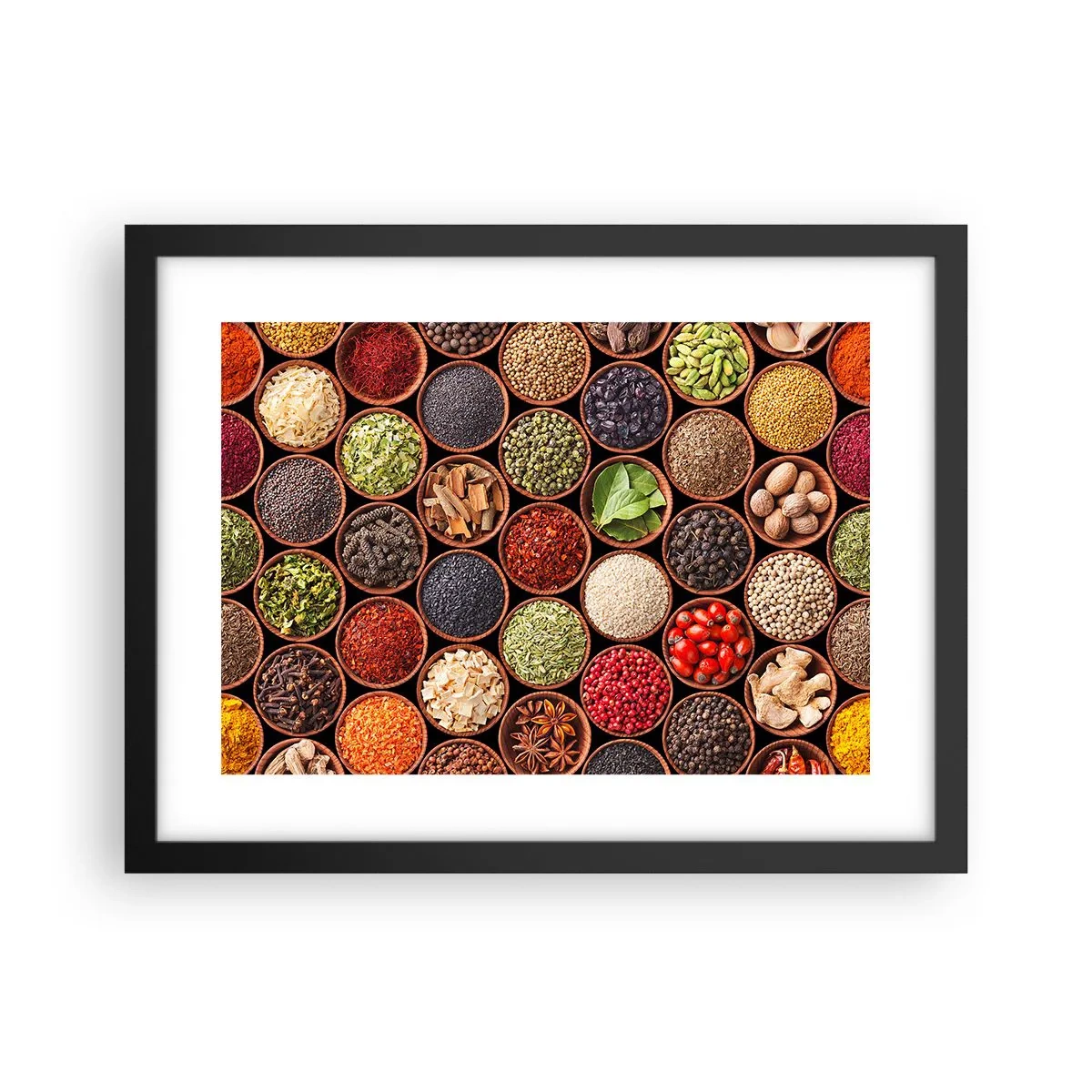 Póster en marco negro - Todos los sabores del mundo - 40x30 cm