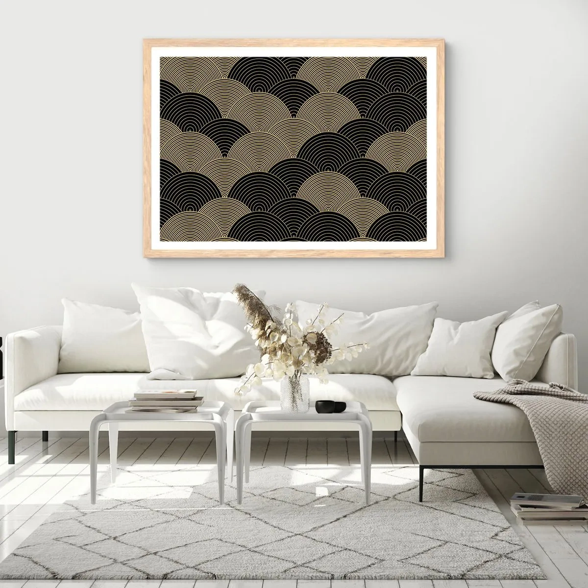 Póster en marco roble claro - Multiplicación de la unidad - 50x40 cm