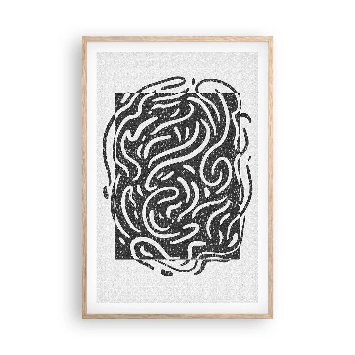 Póster en marco roble claro - Abstracción: una danza de alegría - 61x91 cm