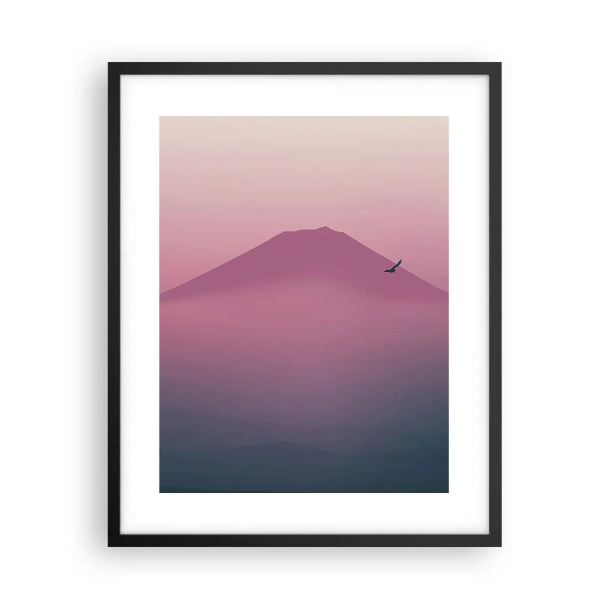 Póster en marco negro - Sobre las nubes - 40x50 cm