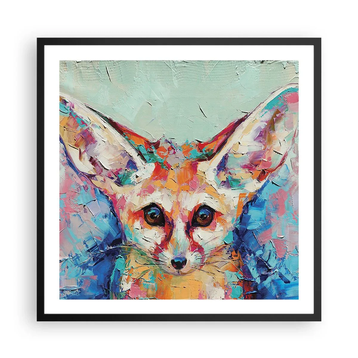 Póster en marco negro - Mirada penetrante - 60x60 cm