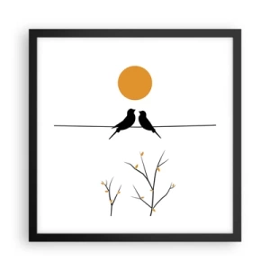 Póster en marco negro - Noche de ruiseñores - 40x40 cm