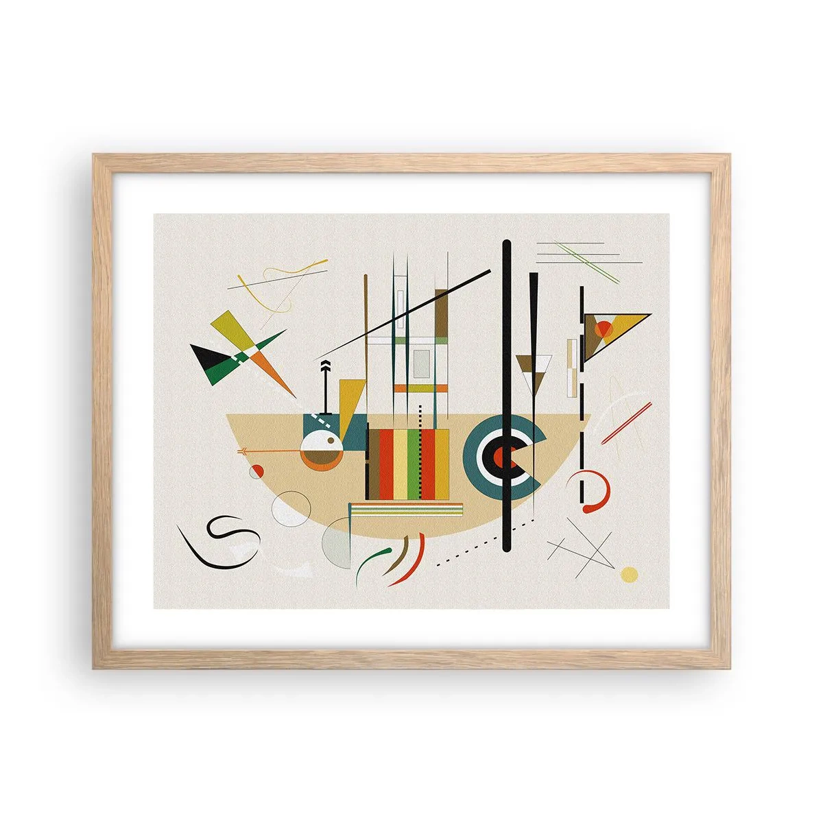 Póster en marco roble claro - Y el mundo ríe - 50x40 cm