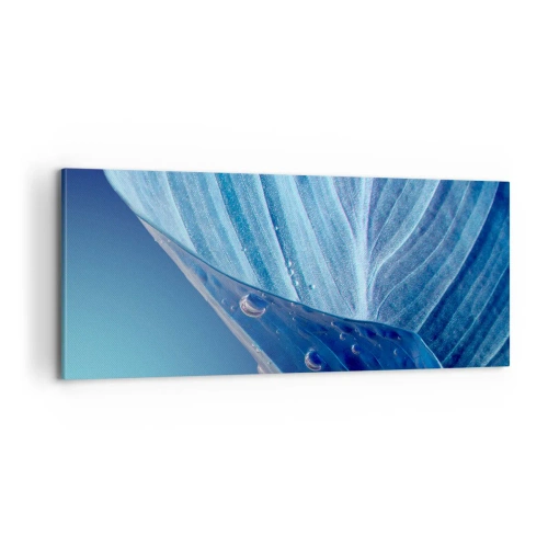 Cuadro sobre lienzo - Impresión de Imagen - Gotas ocultas de azul - 100x40 cm