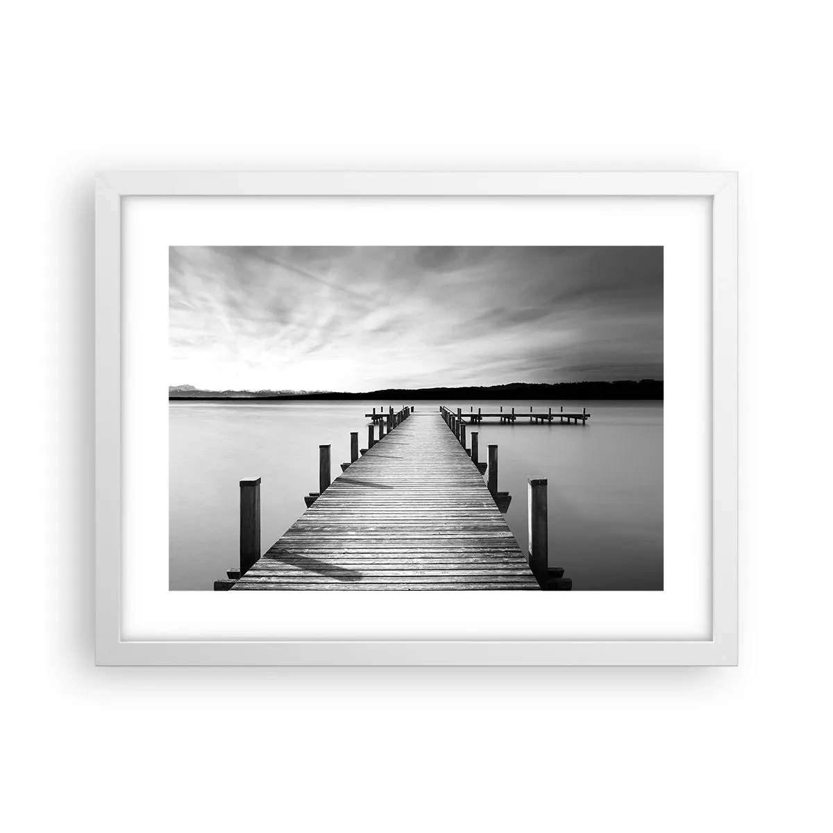 Póster en marco blanco - En el lago de la paz - 40x30 cm