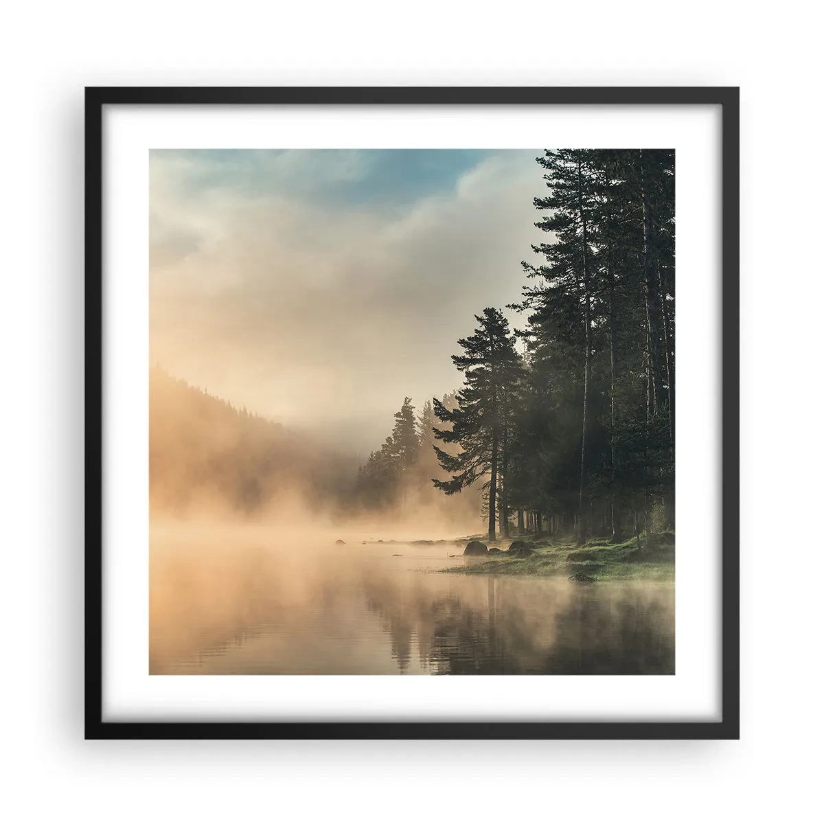 Póster en marco negro - El nacimiento de un día - 50x50 cm