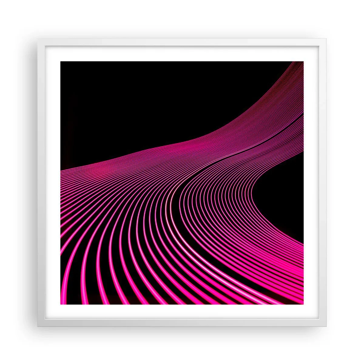 Póster en marco blanco - Avenida de luz - 60x60 cm