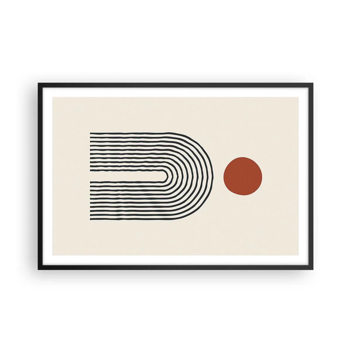 Póster en marco negro - Magnetismo de formas y colores - 91x61 cm