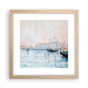 Póster en marco roble claro - Más allá del agua, más allá de la niebla - 30x30 cm