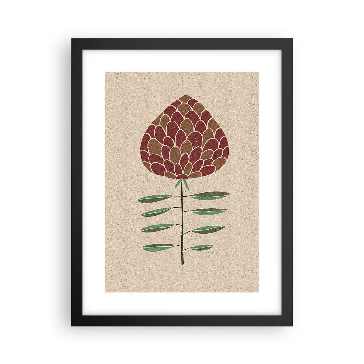 Póster en marco negro - Como una gran piña - 30x40 cm