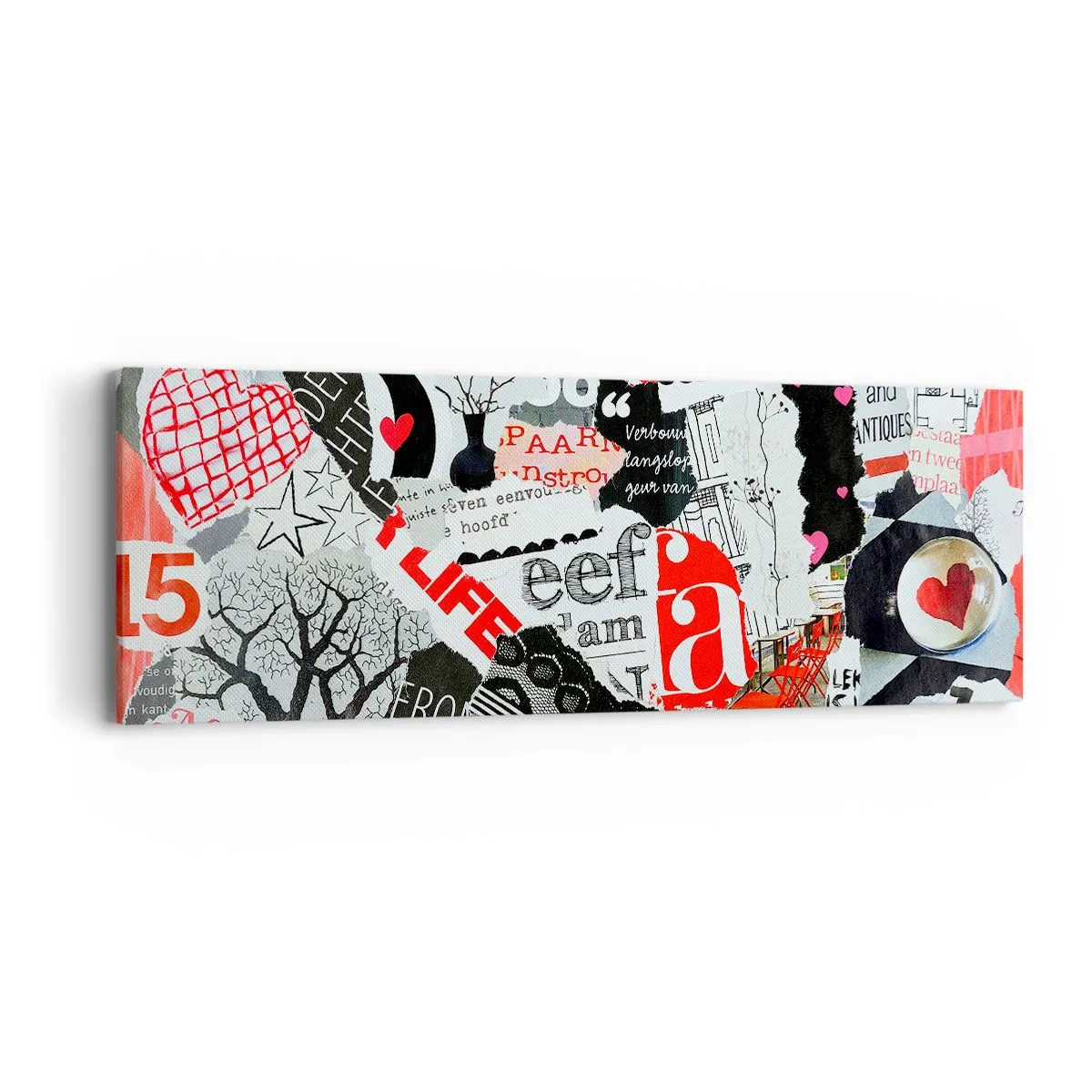 Cuadro sobre lienzo - Impresión de Imagen - Collage hipster - 90x30 cm