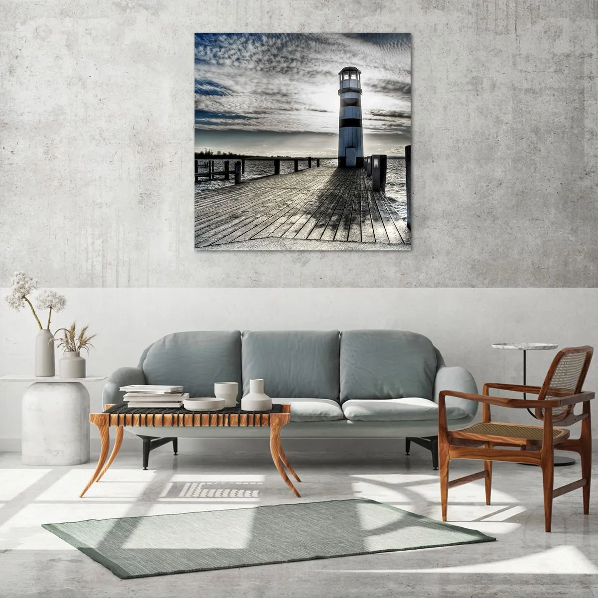 Cuadro sobre vidrio - Impresiones sobre Vidrio - Marineros, aquí os espero - 30x30 cm