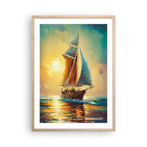 Póster en marco roble claro - A toda vela - 50x70 cm