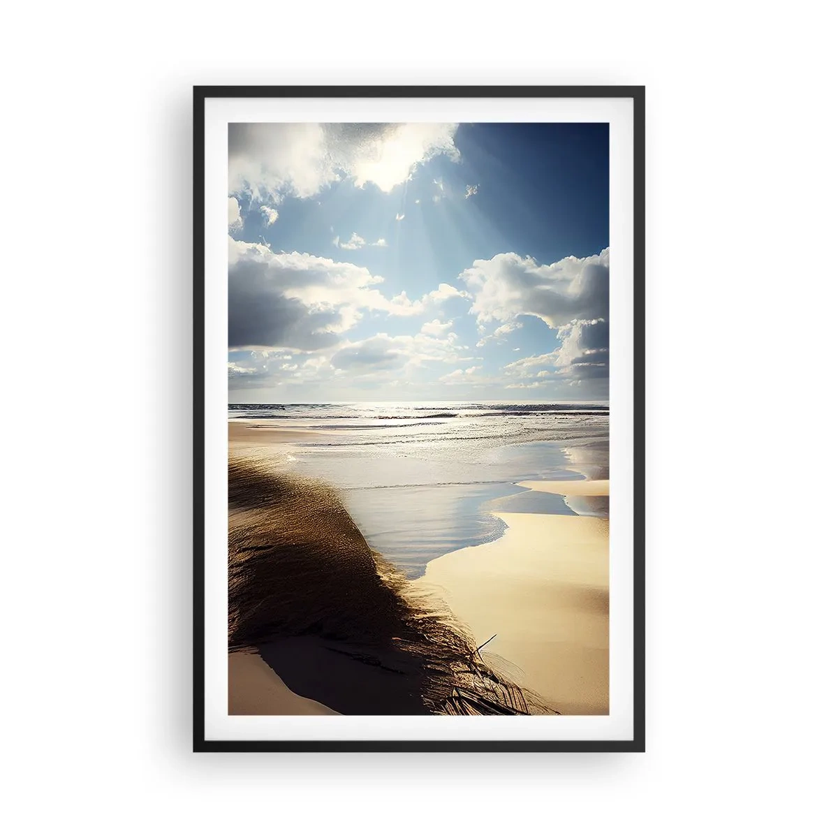 Póster en marco negro - Playa, playa salvaje - 61x91 cm