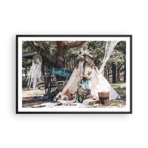 Póster en marco negro - Amor exótico - 91x61 cm