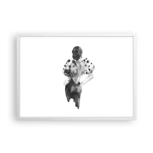 Póster en marco blanco - Pasa justo por aquí - 70x50 cm