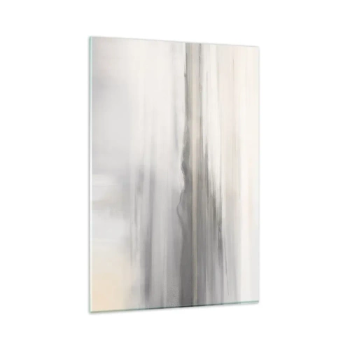 Cuadro sobre vidrio - Impresiones sobre Vidrio - Un paisaje sutil en tonos grises y beige. - 80x120cm - Una distancia reflexiva - Decoración de pared moderna para salón y dormitorio ARTTOR